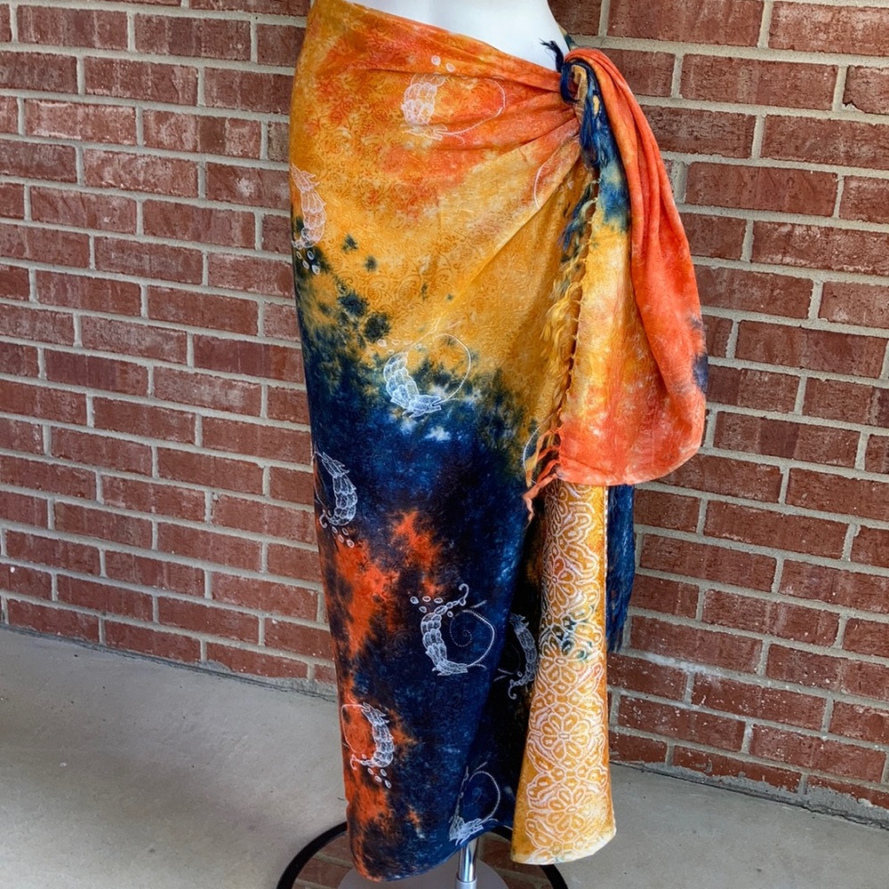 Sealife Multi-Tie Dye Swimwear Cover-Up Wrap